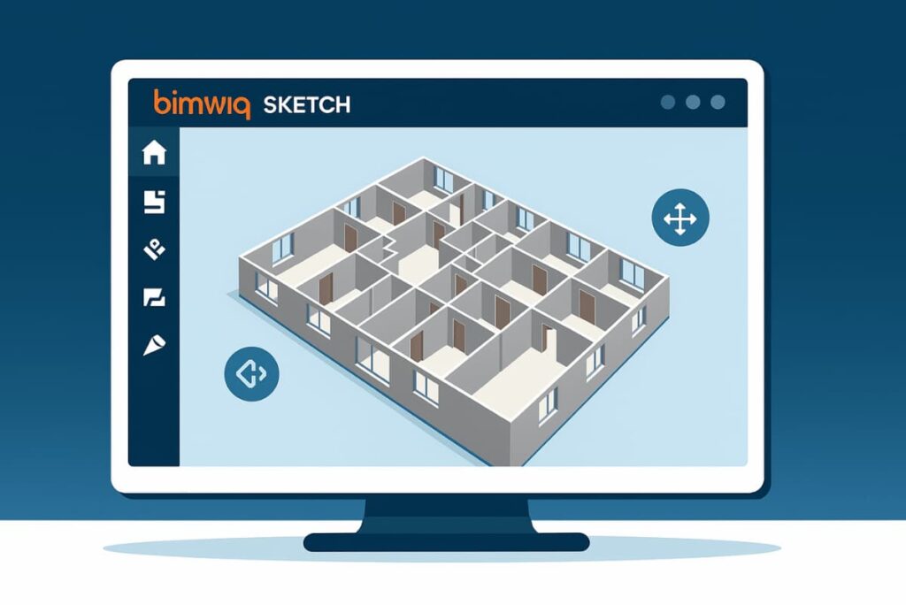 Modélisation 3D du bâtiment dans bimwiq SKETCH pour alimenter bimwiq DATA